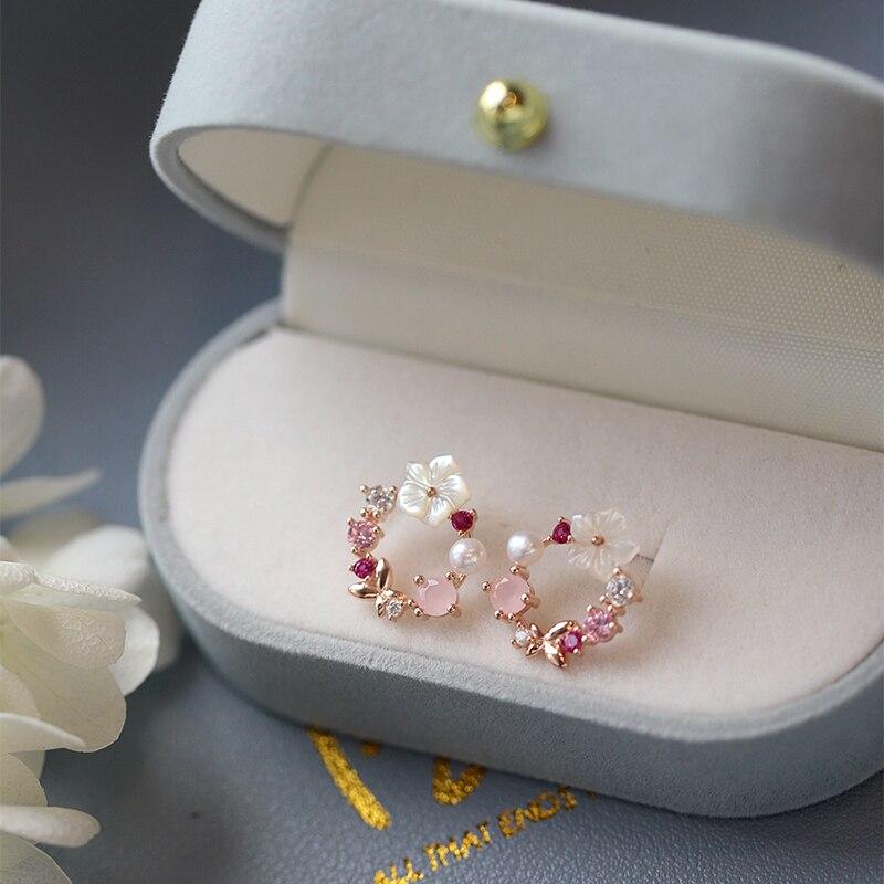 Sweet Flower Colored Earrings, Stylish Earrings For Teenage Girls, Versatile Earrings With A Niche Design Sense