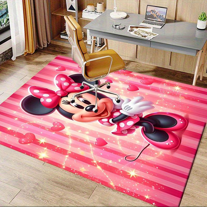 1pcOffice Carpet, Desk Mat, Gift for Home Decor, Minnie Mouse Theme Rug, Soft and Warm Floor Covering