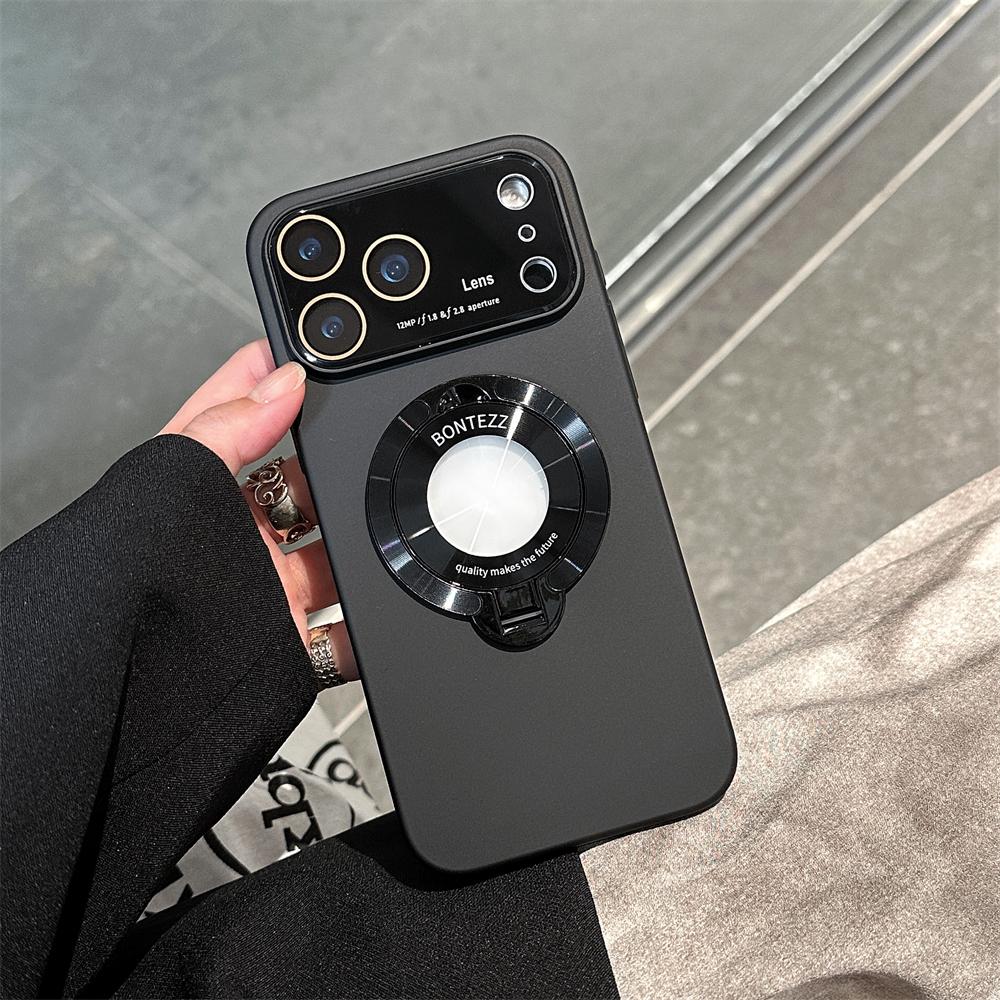 Slim Matte PC Bracket For Magsafe Case For iPhone 17 16 15 14 13 12 Pro Max Plus Stand Holder Glass Lens Protector Cover