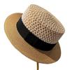 French flat top color matching sunshade straw hat children's new straw top hat summer seaside vacation sunscreen beach sun hat