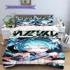 Anime Miku Pattern Bedding Set Quilt Cover Pillowcase Home Decor Gift (1 * duvet cover + 2 * pillowcase, without core)