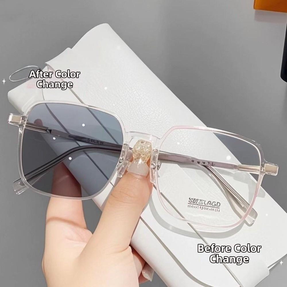 Große Rahmen UV-beständige Brille Klassischer Kastenrahmen Intelligente Farbwechselbrille Innenbereich