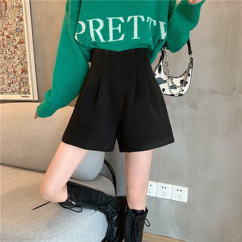 

Women s Seasonal Bootcut High Waist A-line Woolen Shorts M