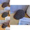 Retro Checkered Beret With Big Head Circumference Design For Women