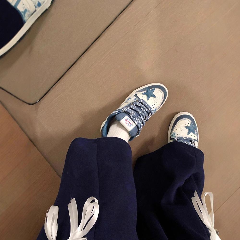 Korean Spicy Girl High Waist Bow Wide-Leg Striped Sport Pants for Women