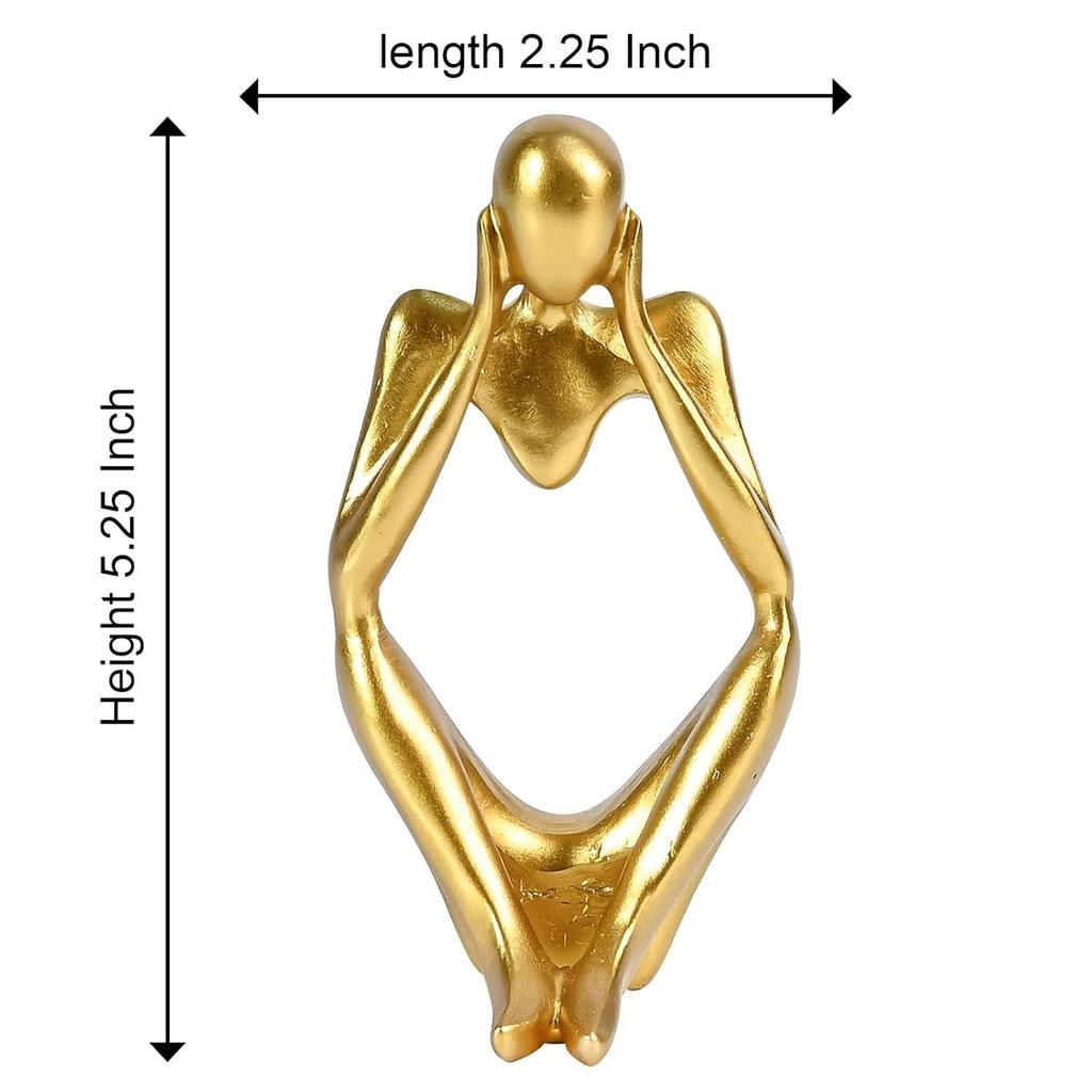 Abstrakte Denker Statue – Moderne Harzskulptur für Heim- & Bürodekor | Kleine Denkerfigur für zeitgenössischen Akzent im Innenraum