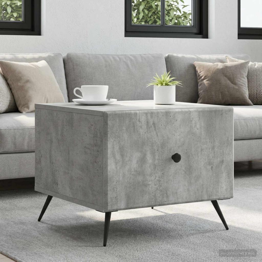 Coffee Table Concrete Grey 49 x 50 x 40 cm Particleboard