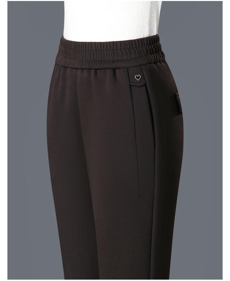 Fleece-Lined High Waist Loose Fit Women's Harem Pants for Middle-Aged and Elderly