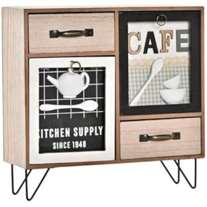 Organiseur Multi-usages - DKD HOME DECOR - Standard - Métal et Verre - 30x10x29 cm - Élégant