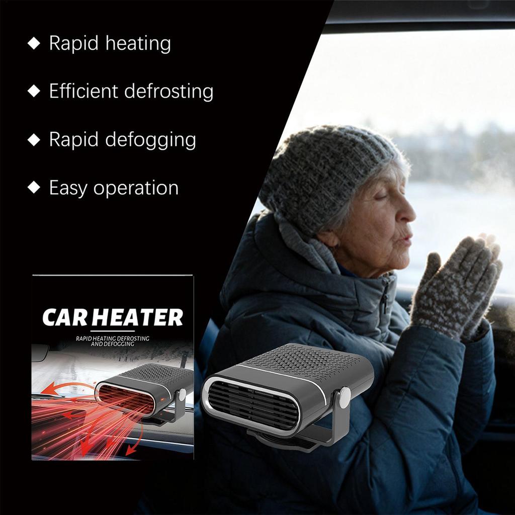 Car Heaters For Vehicle 150W Fast Heating 360 Degree Rotation 12V Portable Car Heater And Defroster For Indoor Outdoor Garage
