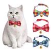Yousheng Kitten Collar Adjustable Safety Buckle Lovely Printed Bow Charm Dress Up Neck Jewelry Pet Neck Accessory Small Dog Collar with Bell Cat