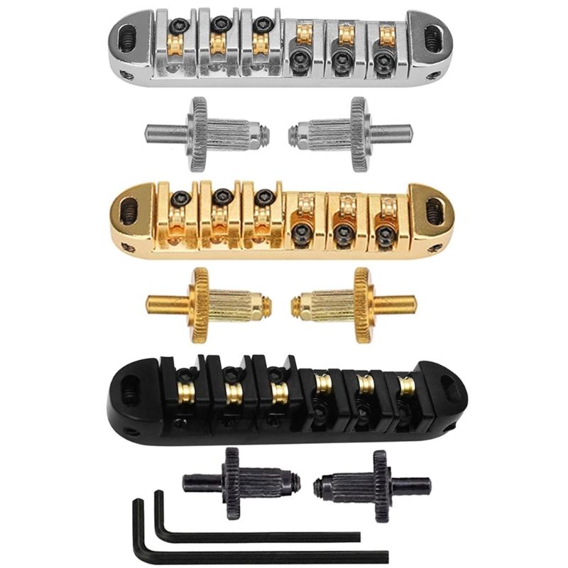 Roller Saddle Bridge and Allen Wrench Combo Replacements for LP 6-String Guitar