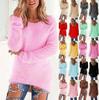 Frauen Kleidung Herbst und Winter Pullover Casual Langarm Pullover Damen Oansatz Shirts Baumwolle Pullover Lose Pullover
