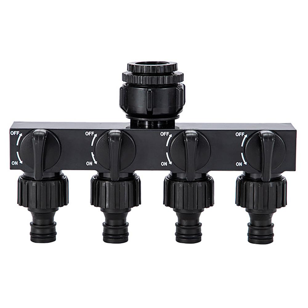 

4-ходовые разветвители воды 1 на 3/4 на 1/2 Садовый ирригационный поливочный соединитель Фитинги для крана Клапан-распределитель Для уличного крана Дождеватель чёрный