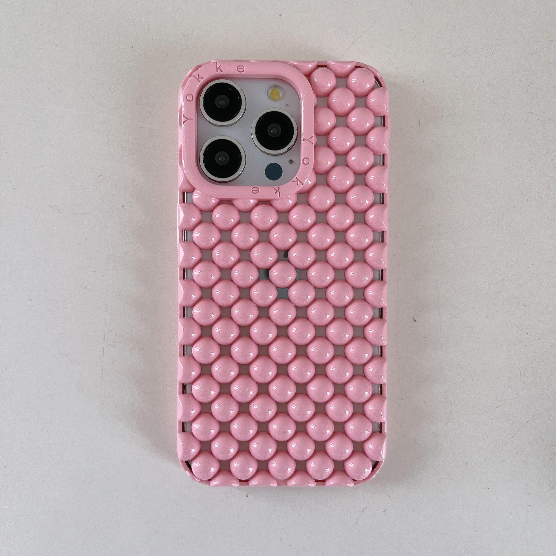 

Cute 3D Pearls Pattern Phone Case For iPhone 17 16 15 14 13 Pro Max Hollow Dissipate Heat Shockproof Soft Silicone Back Cover iPhone 16 Pro Max