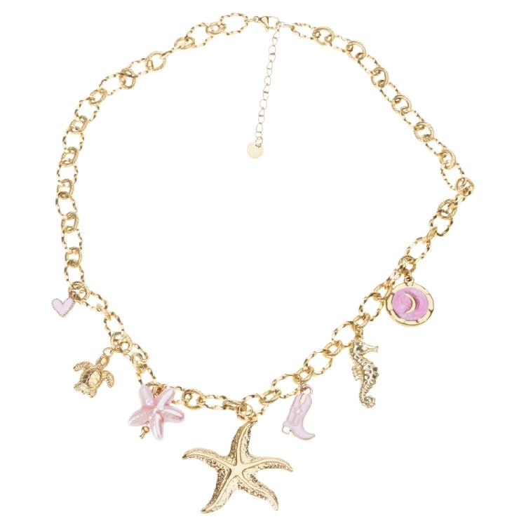 

Stainless Steel Jewelry Unique Marine Theme Necklace Rope Chain Necklace Adjustable Length Holiday Accessory for Daily