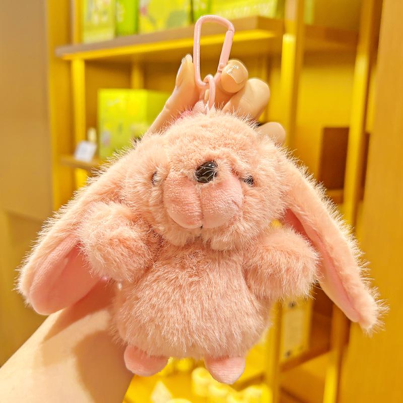 Cute Long-Eared Rabbit Plush Keychain Ornament - Girly Doll Backpack Charm