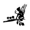 Blumen pflücken Fee auf Zweig Stahl Silhouette Metall Wandkunst Haus Garten Hof Terrasse Außen Statue Pfahl Dekoration Perfekt