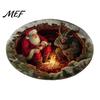 3D Effect Feesttapijt Kerstkleed, Illusie Vloerkleed Rond Decoratief Feest Huisdecoratie Vloermat, Feestelijk voor Binnen Woonkamer Decoratie