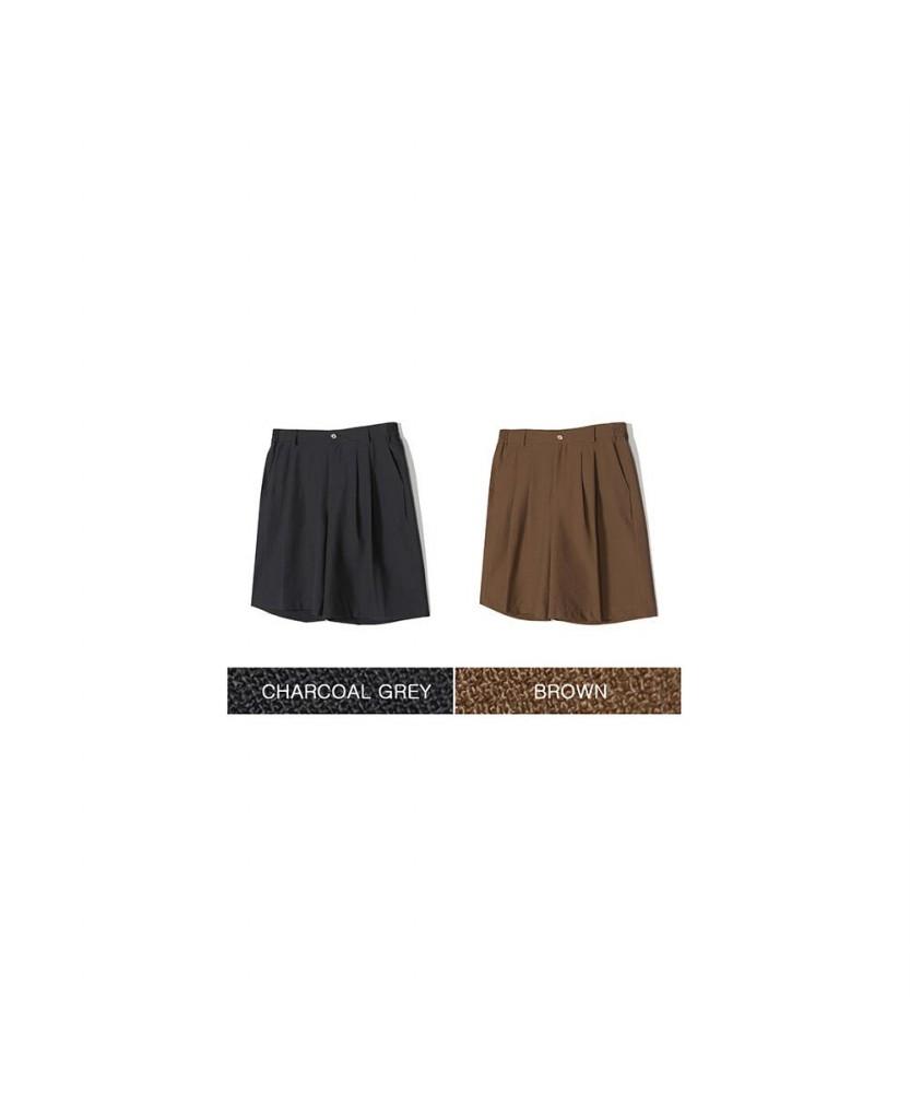 NOTIG Double-Pleated Linen Blend Bermuda Shorts Brown_Oks3Pthp101W1