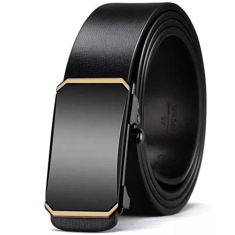 Popular Men's Belt, Toothless Automatic Buckle Belt Inside, Middle-aged and Young Leisure Business Belt