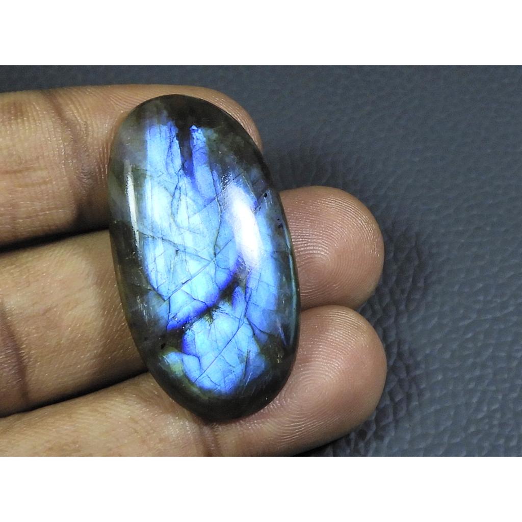 48Cts. Natural Labradorite Blue Fire Oval Cabochon Loose Gemstone 22X40X06MM B-26