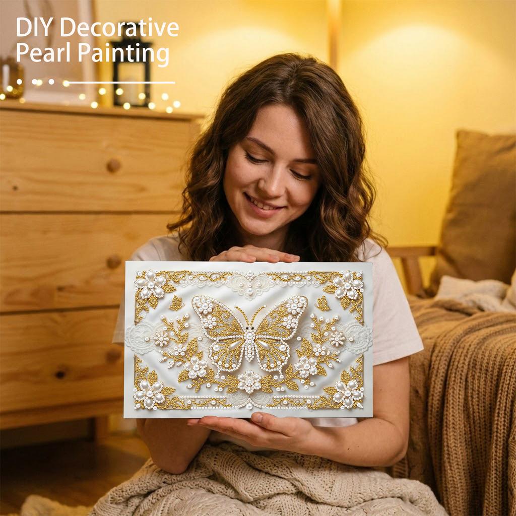 DIY Pearl Painting Kit with Frame 7.87x11.81in Pearl Gem Paintings Picture Arts Craft for Adults Beginners Home Wall Decor