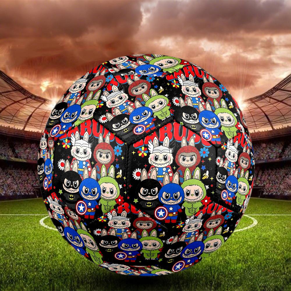 Labubu Print Size 5 Soccer Ball, Standard Match Football for Sports Game and Team Practice, Ideal Gift for Soccer Fans
