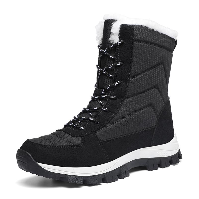 Lovers casual snow boots winter warm velvet cotton boots men's non-slip comfort outdoor boots unisex cross-country hiking boots