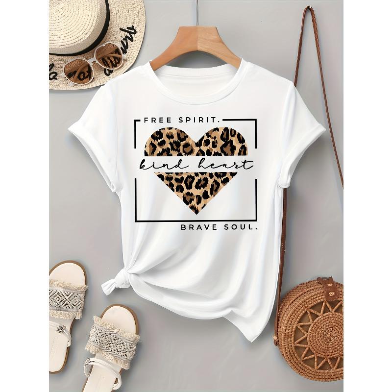 

Европейские размеры Художественный принт, Женская футболка с коротким рукавом и круглым вырезом, Летняя, Минималистичная, Базовый слой S белый