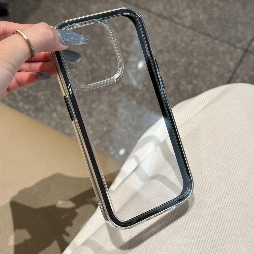 INS applies to Apple 17 mobile phone case TPU colorful two-in-one iphone16promax transparent anti-drop protective case