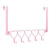 Heart Shape Over the Door Hanger Pink Heart Shaped Hooks Towel Rack  Home Bedroom Bathroom