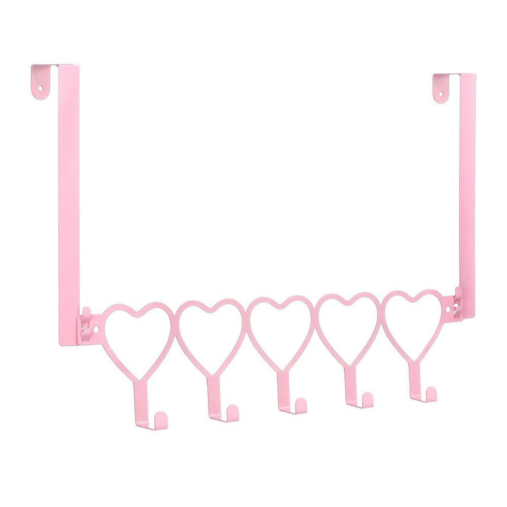 Heart Shape Over the Door Hanger Pink Heart Shaped Hooks Towel Rack Home Bedroom Bathroom