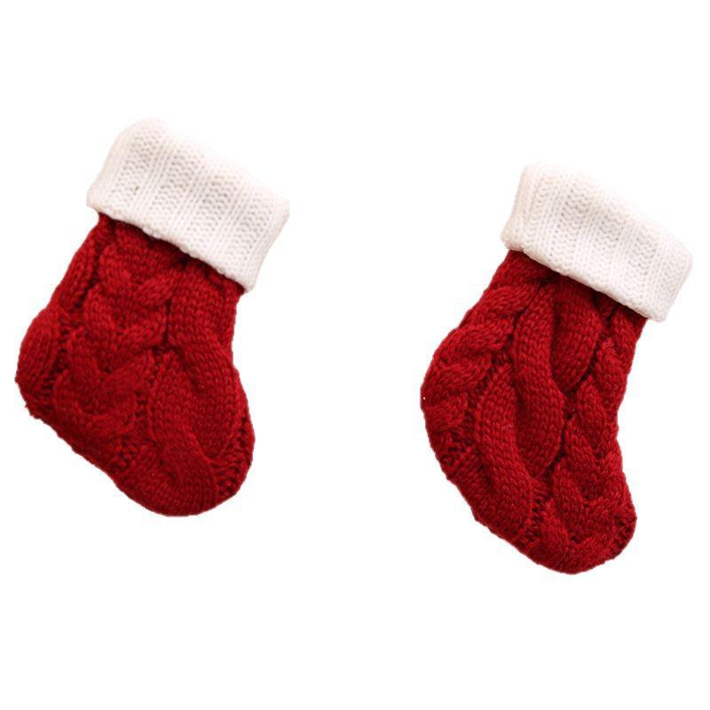 Festive Knitted Christmas Stockings & Ornaments Set