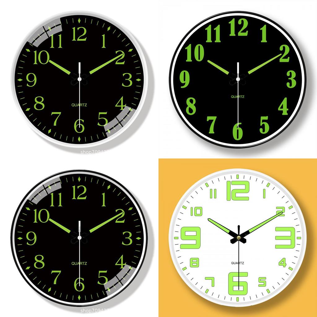 Minimalist Quartz Wall Clock With Luminous Hands For Bedroom Use