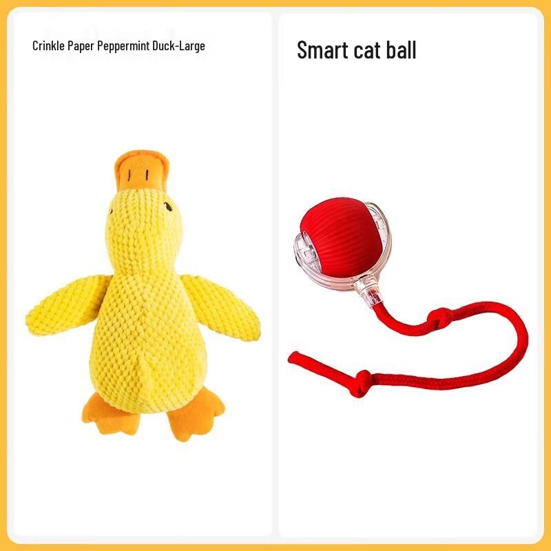 Qio Durable Plush Cat Wand Toy Set