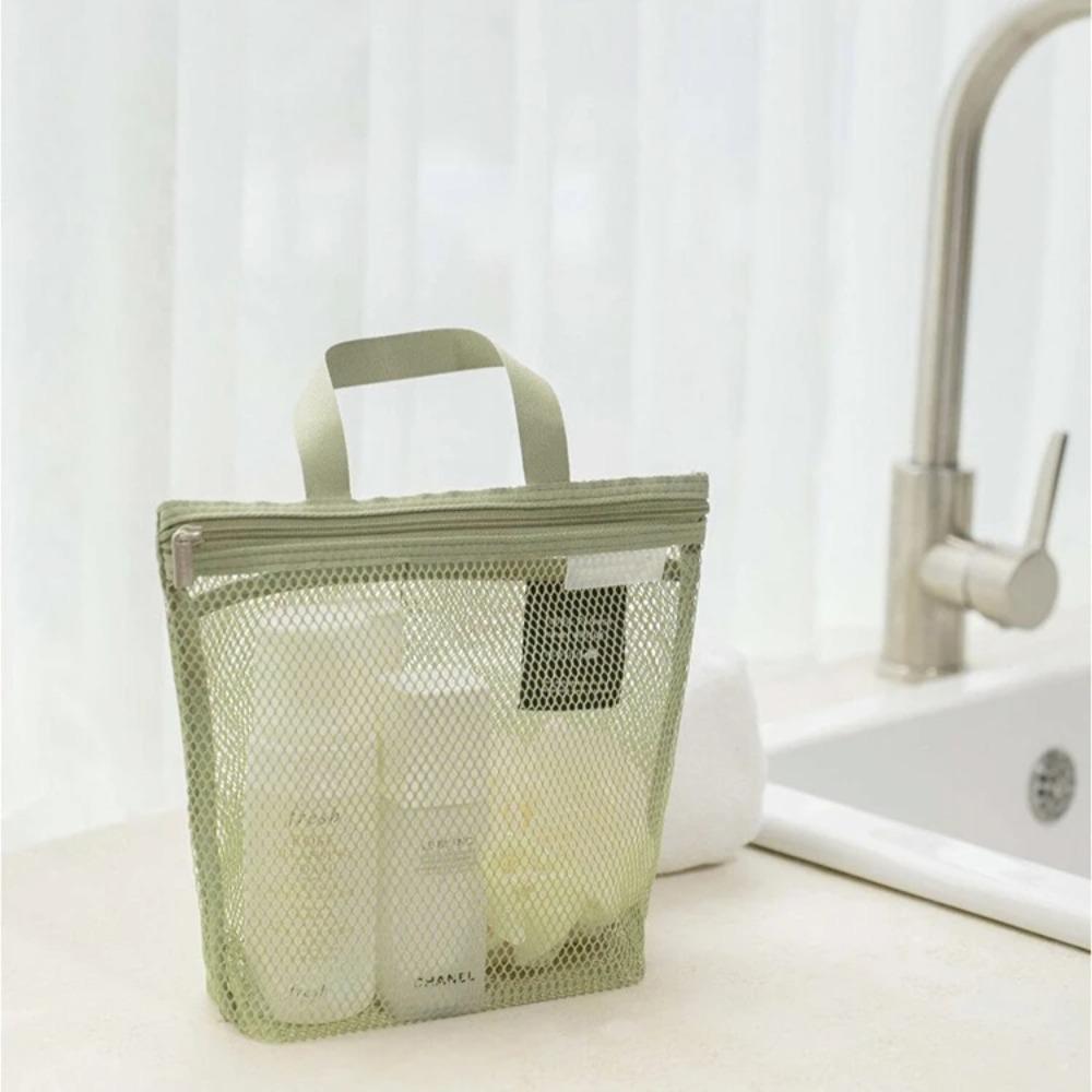 Mesh Toiletry Bag Handbag Portable Travel Shower Body Tool Storage Hanging Makeup Organizer