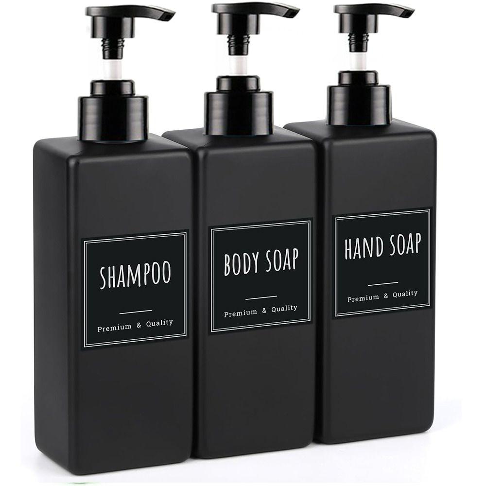3pcs 500ml with Label Hand Soap Dispenser Set Plastic Bathroom Countertop Soap Dispenser Empty Empty Plastic Dispenser