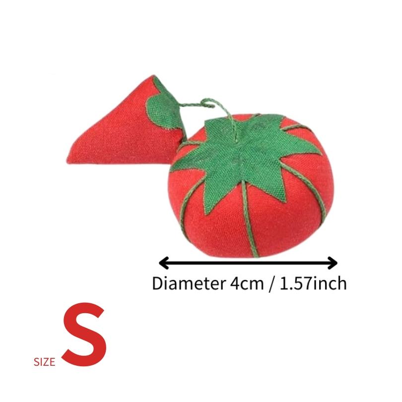 Tomatenförmiges Stecknadelkissen mit 4 cm Durchmesser, Tragbarer Nadelaufbewahrungshalter für Stickerei, Quilting und tägliche Nähprojekte
