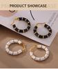 18k Gold-Plated Titanium Steel Drip Glaze Hoop Earrings - Fashionable Versatile Bamboo Design
