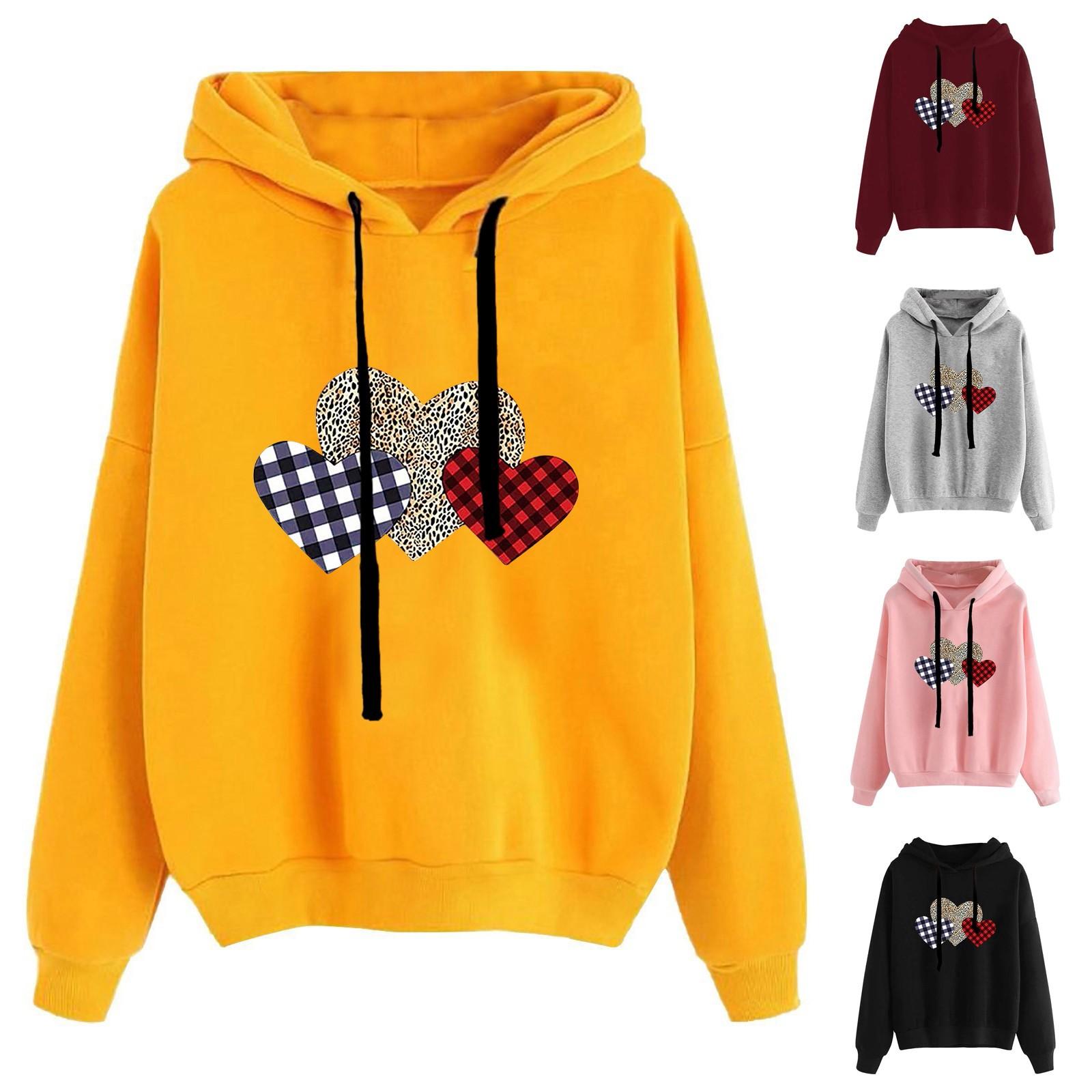 

Женская модная повседневная толстовка с капюшоном и принтом, свободные спортивные топы, пуловер