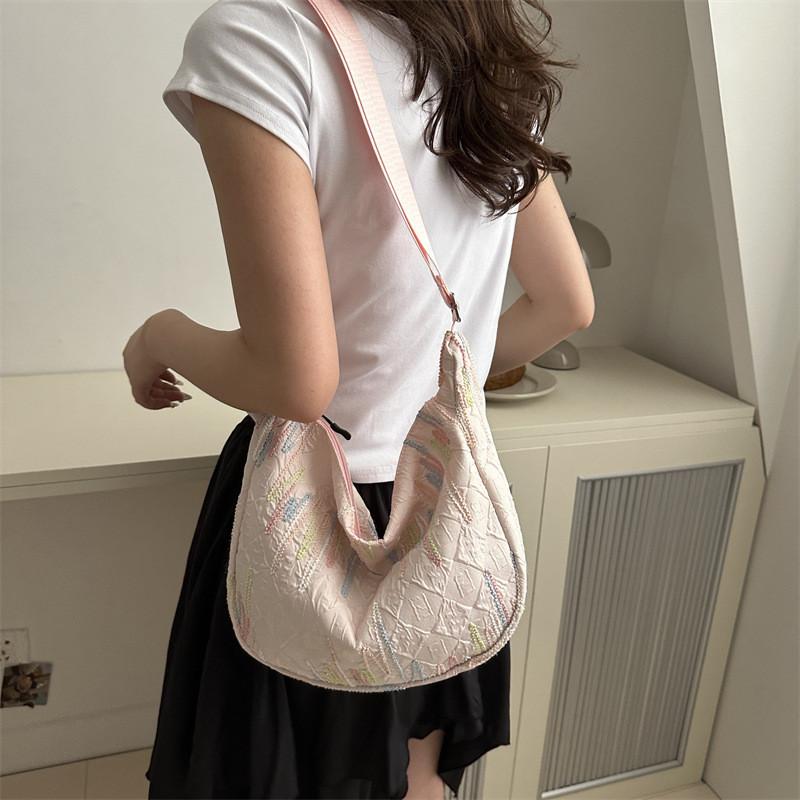 Trendy Street Style Canvas Tote Bag For Women 2024 New Fashionable Lightweight Crossbody Purse