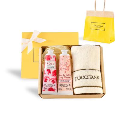 Floral Hand Duo Gift Set Set of 2 Hand Creams with Shopper A Popular Gift for Thank or L'OCCITANE (Rose & Cherry) - Bag. Birthdays, Celebrations,