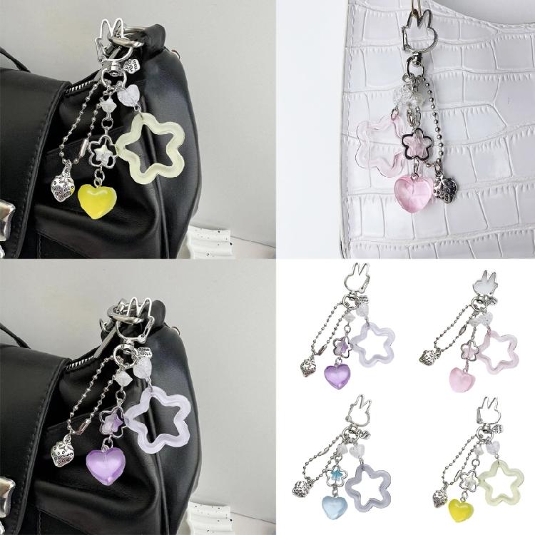 Vibrant Five Point Keychain Charm Easy Clip Feature Sturdy Alloy Keyring Accessory For Convenient Portability