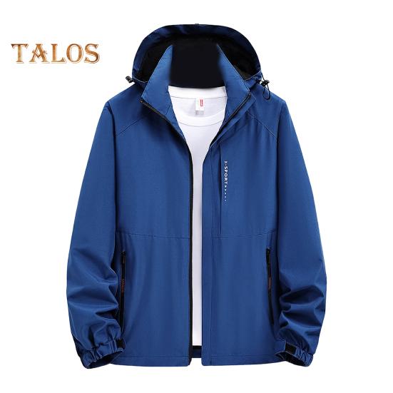 Pánská outdoorová trenčkotová bunda Stojáček s kapucí, dlouhý rukáv, zip, zapínání, bunda proti poškrábání, větruvzdorná