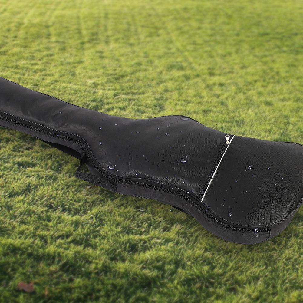 Polstrovaná taška na elektrickou baskytaru z oxfordské tkaniny, dvojité popruhy, voděodolná, černá