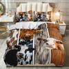 Cow Print Duvet Cover Twin Size, 3 Pieces Cow Bedding Set with 2 Pillowcases, Black and White Comforter Cover Bedroom Decor