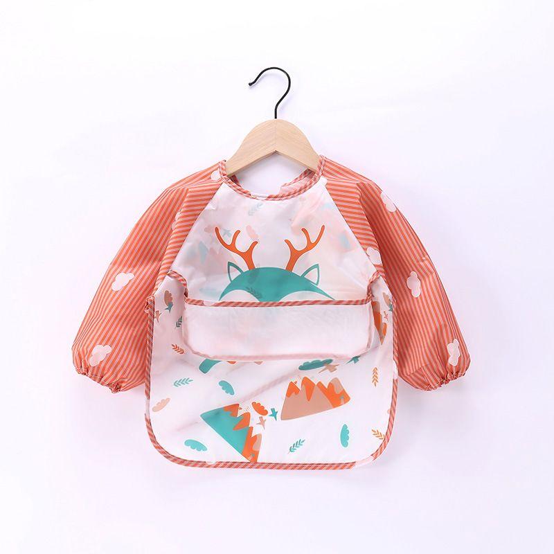 Waterproof Full Sleeve Baby Bibs Children Apron Long Sleeve Feeding Smock Kids Eating Breastplate Infant Scarf Clothing