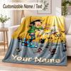 Gaston Lagaffe Custom Name Flannel Throw Blanket Soft Warm for Sofa Bed Indoor Home Use