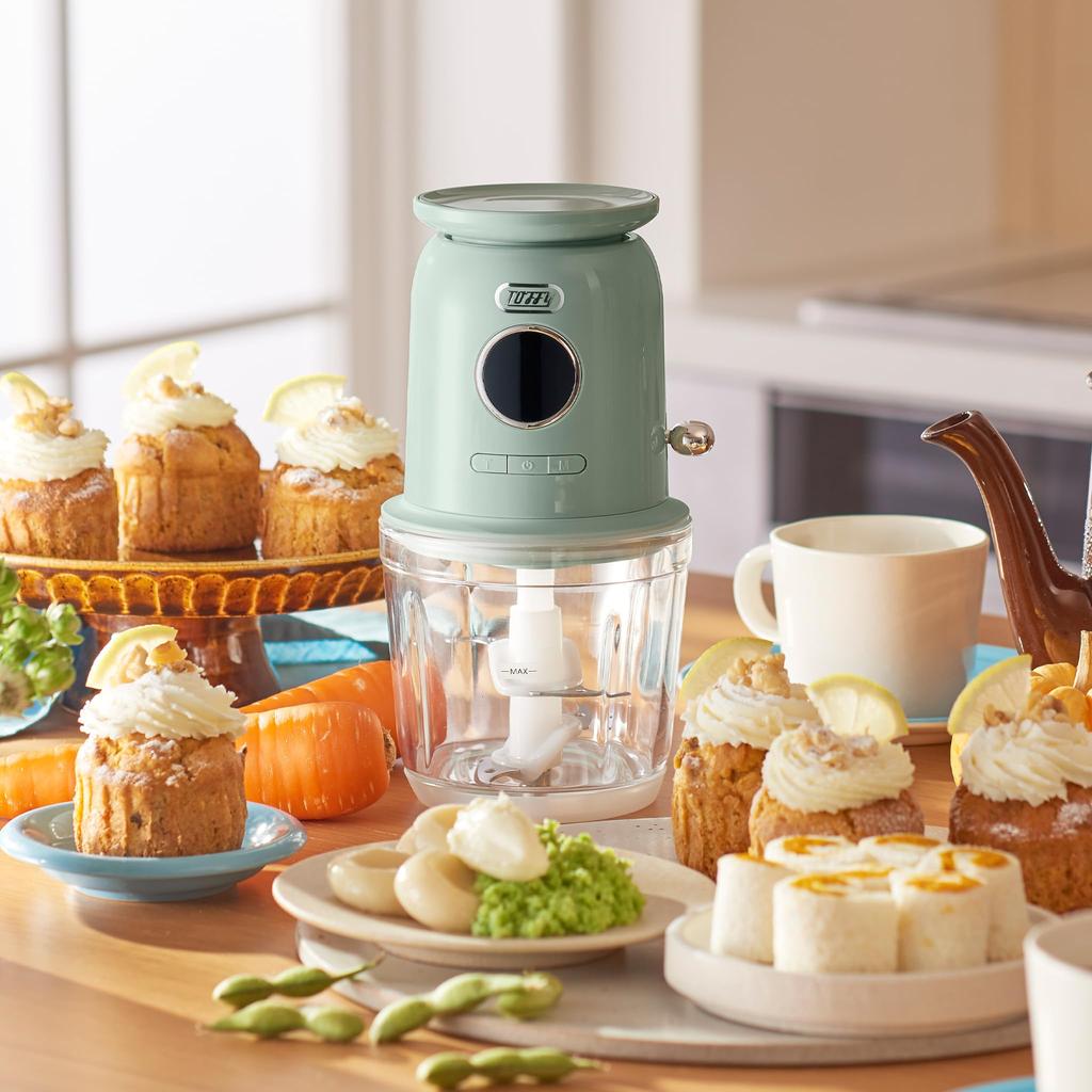 Toffy K-CH2 Rechargeable Multi-Food Processor with Scale (Ash White)